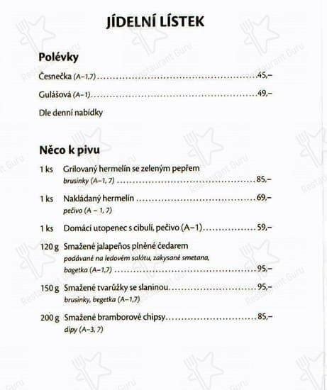 u jemnka prostjov menu|Pivovarská Restaurace 